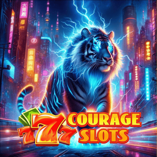 Imagem promocional da COURAGE777SLOTS mostrando a plataforma e suas vantagens